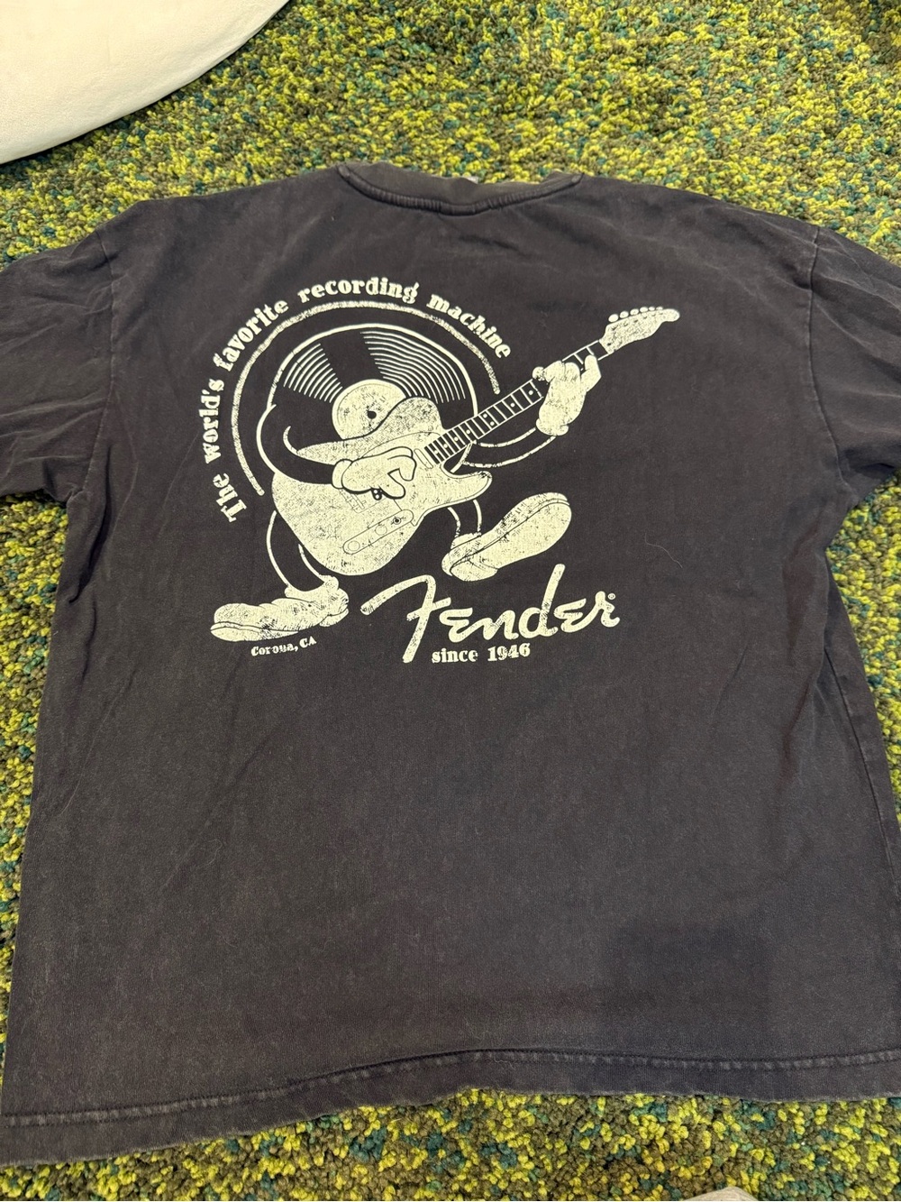 Fender Black Tee with White Guitar Graphic - Picture 1 of 2